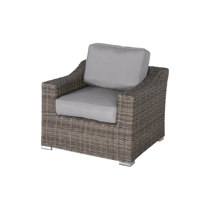 Stylish Rattan Wicker 3-Person Seating Group with Plush Cushions