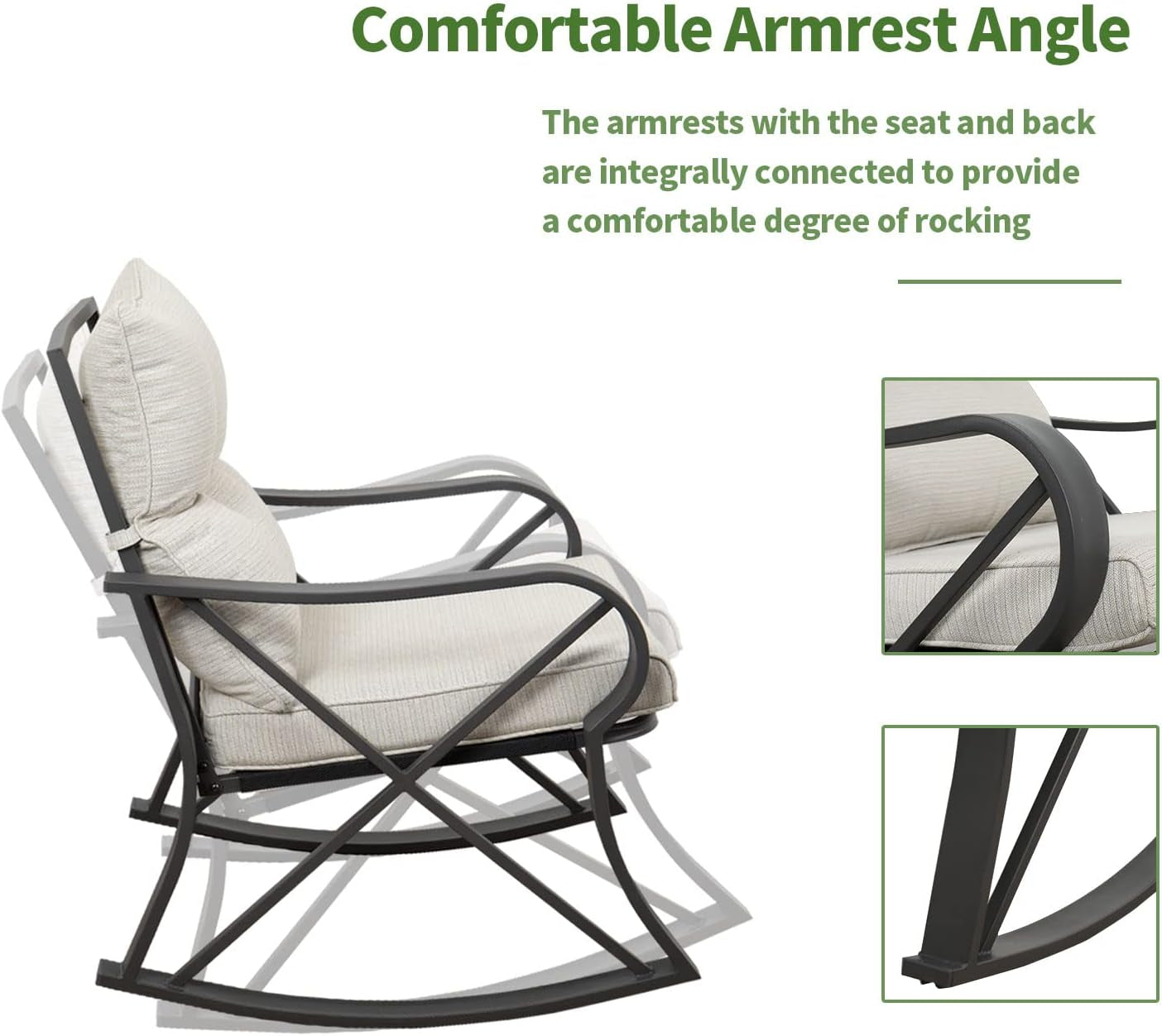 Three Piece Outdoor Bistro Set with Rocking Chairs