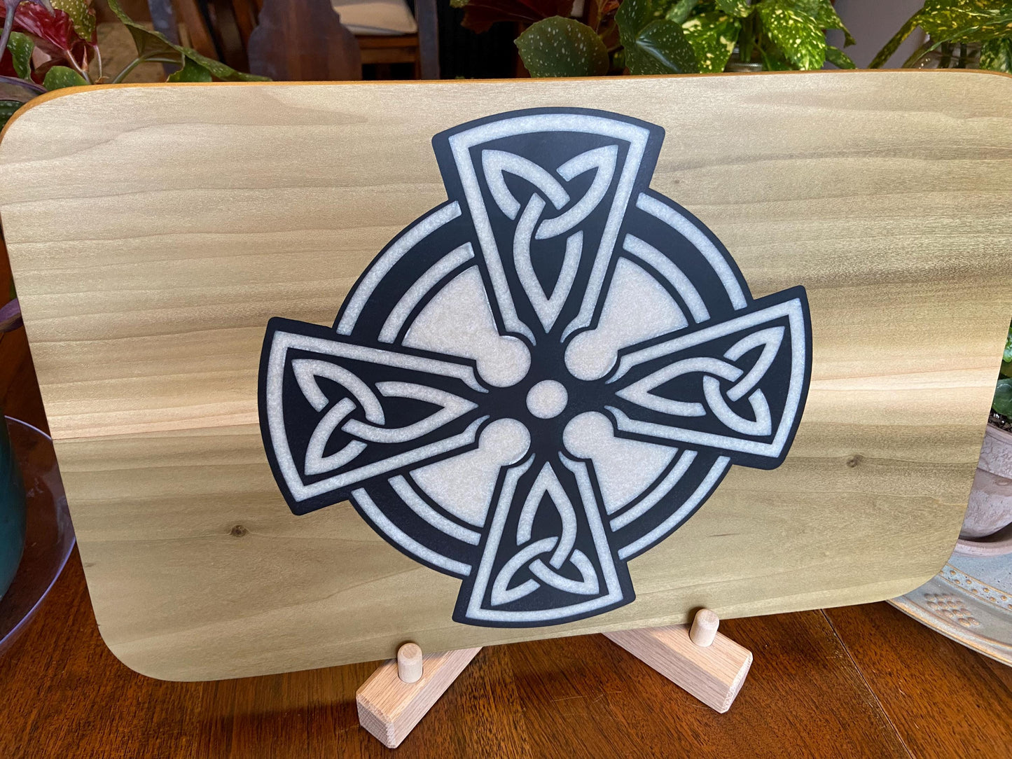 Celtic Cross Charcuterie Board - Handmade Art on Wood