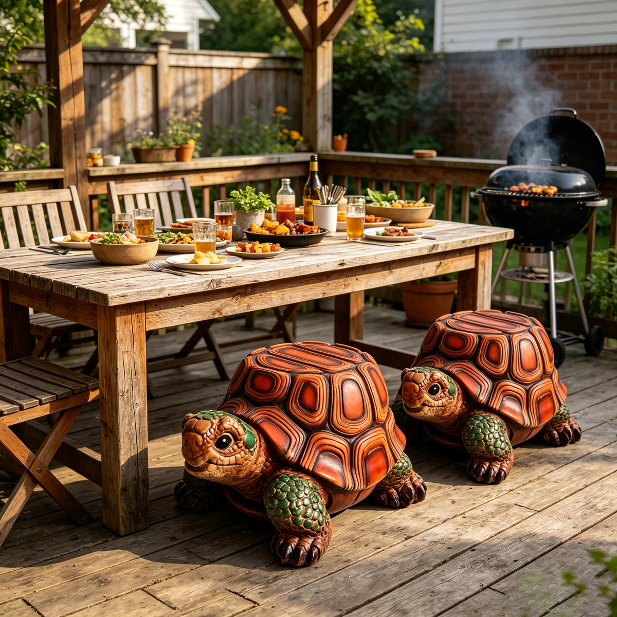 18" Garden Turtle Statue Stool