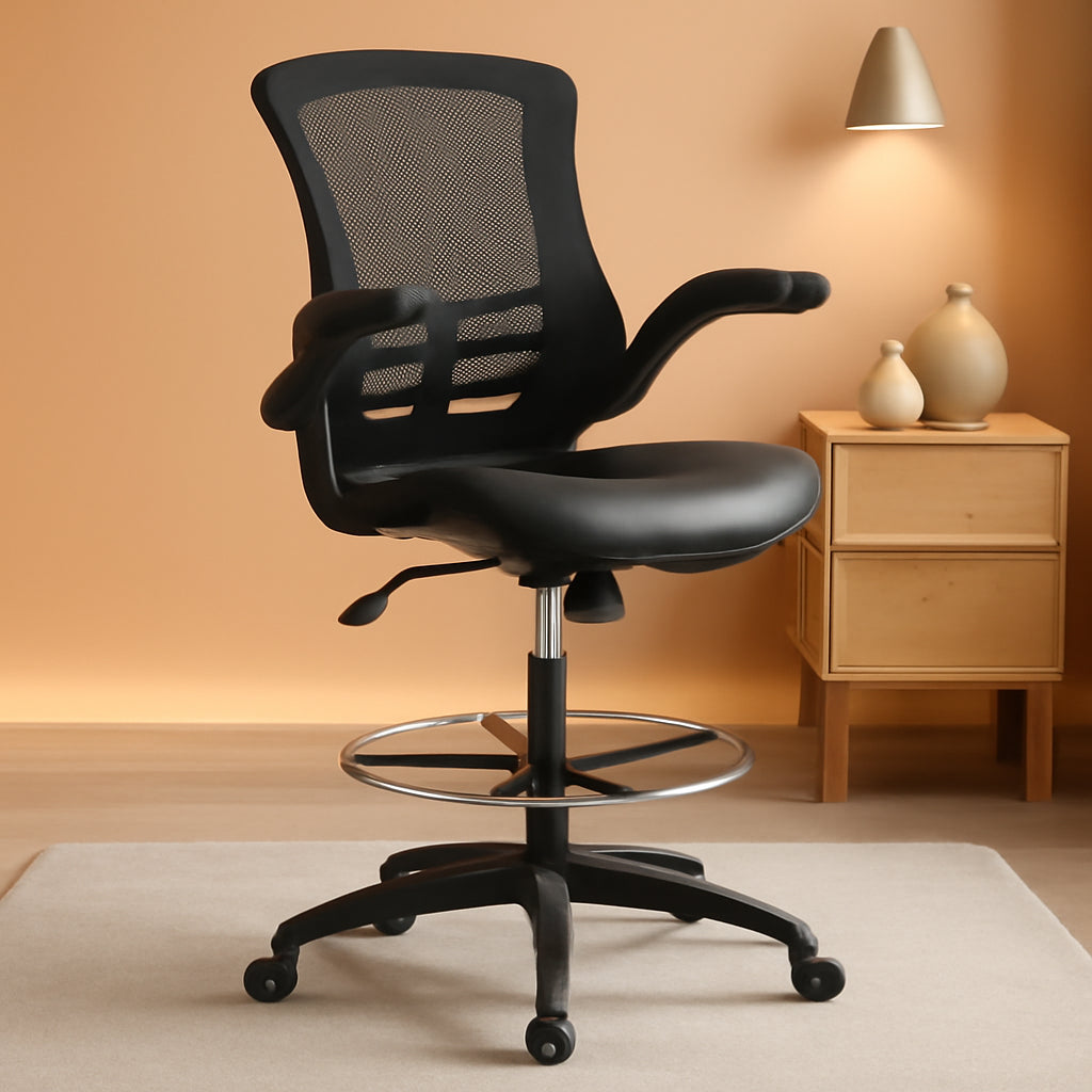 Kelista Mid Back Swivel Ergonomic Office Chair Black