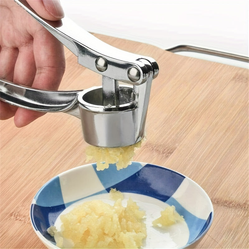 Durable Handheld Metal Garlic and Ginger Press