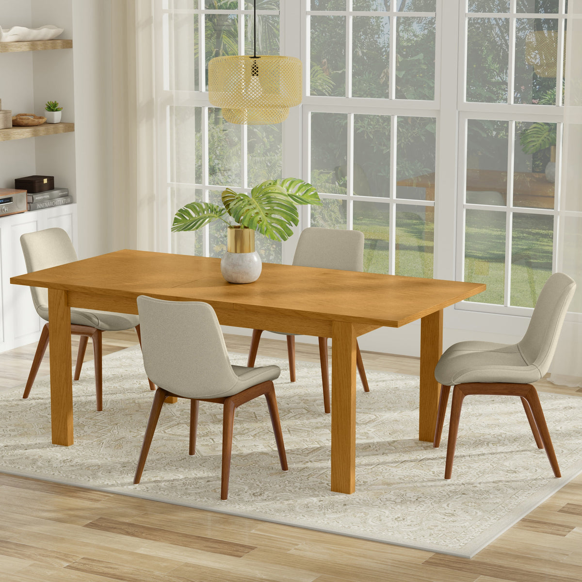 Wilson 60-76 Inch Rectangle Transitional Extendable Dining Table