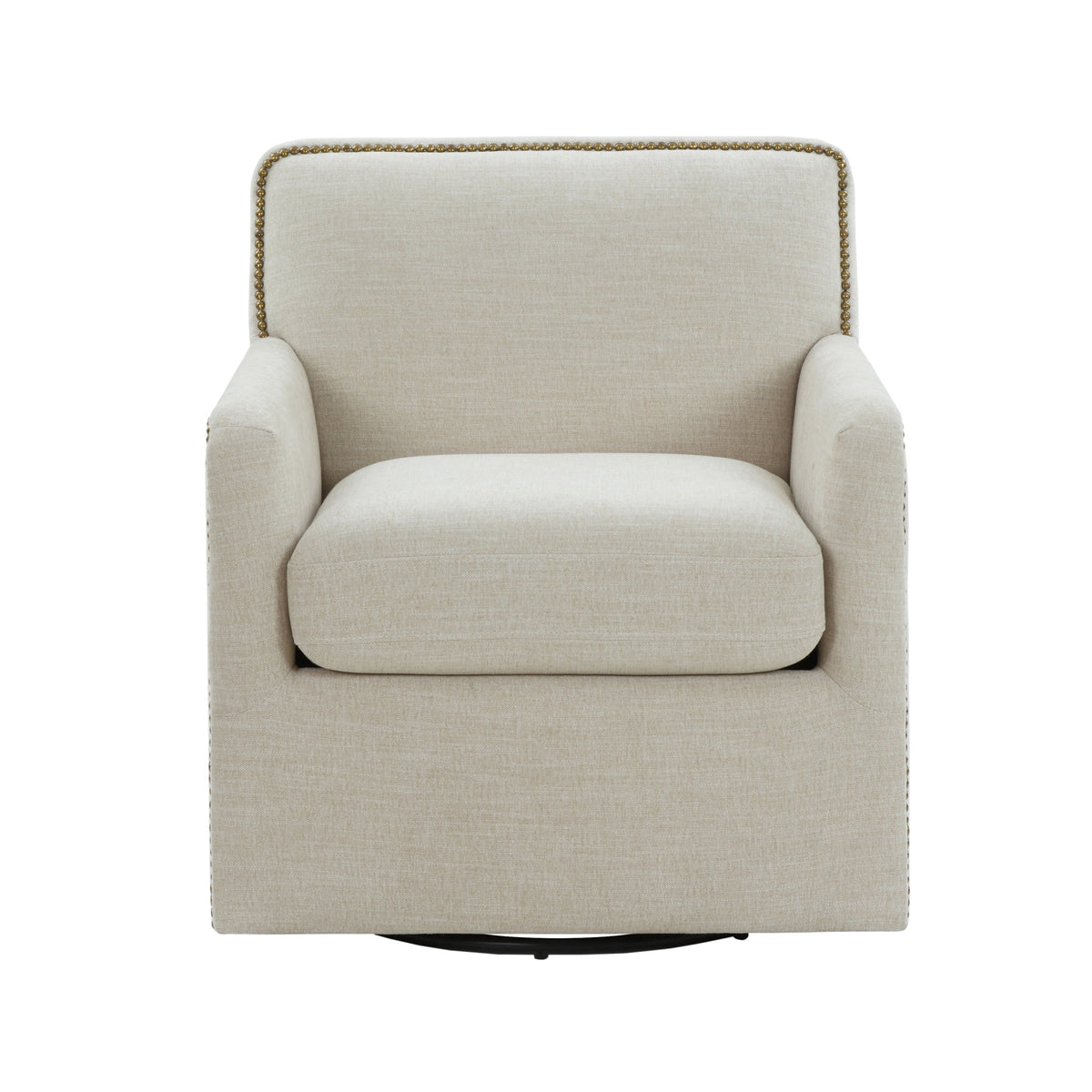 Torrance Swivel Accent Chair with Nailhead Trim