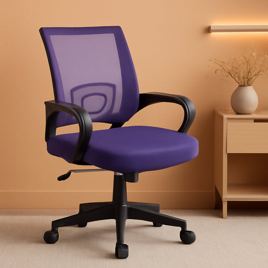Ergonomic Purple Mesh Office Chair With Lumbar Support