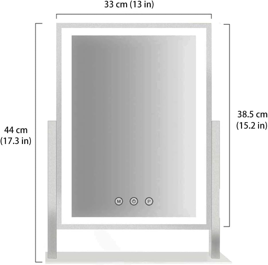 17In White Lighted Makeup Mirror 3 Color Lighting Modes And 5X Magnification