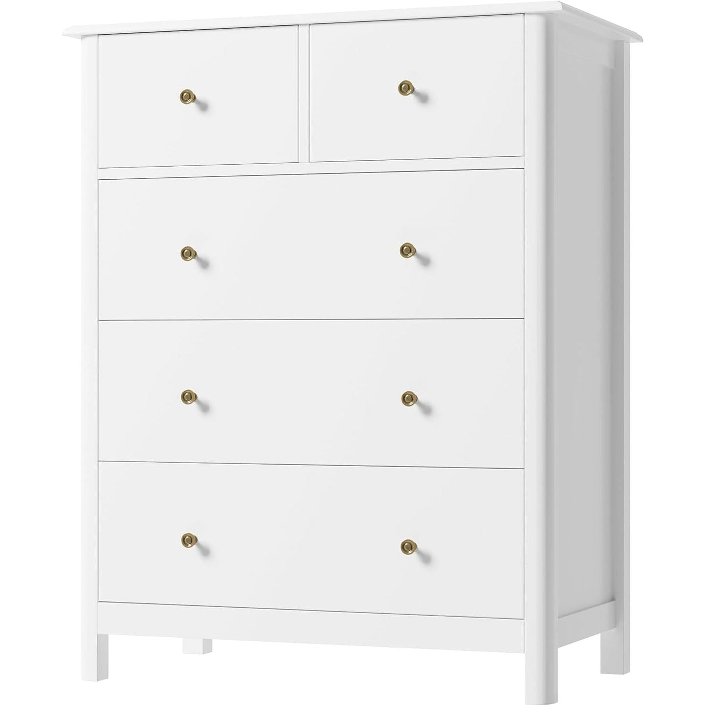 White Five Drawer Dresser For Bedroom Organization