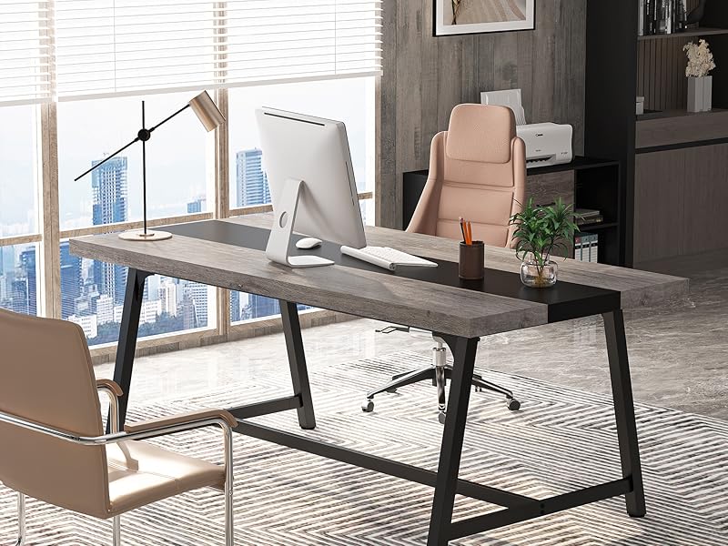 Modern Rectangular Conference Table for 6-8 People