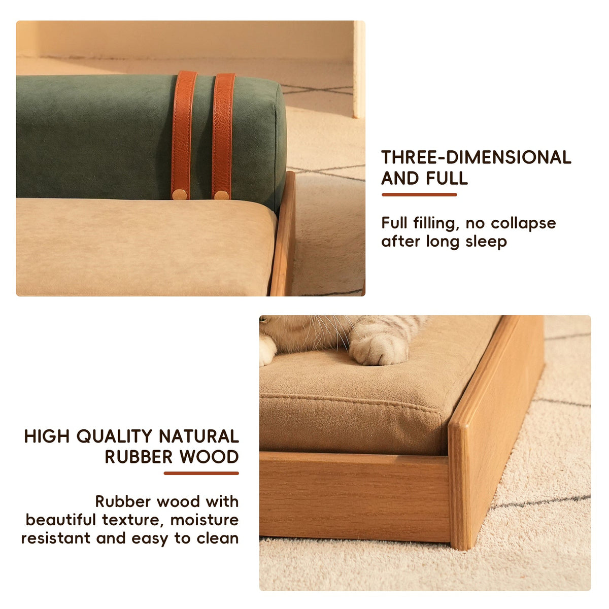 Modern Wooden Pet Bed for Cats & Dogs