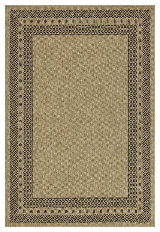 Earth GC_NTL1006 Jute/Black 5 ft. 3 in. x 7 ft. 3 in. Indoor/Outdoor Area Rug
