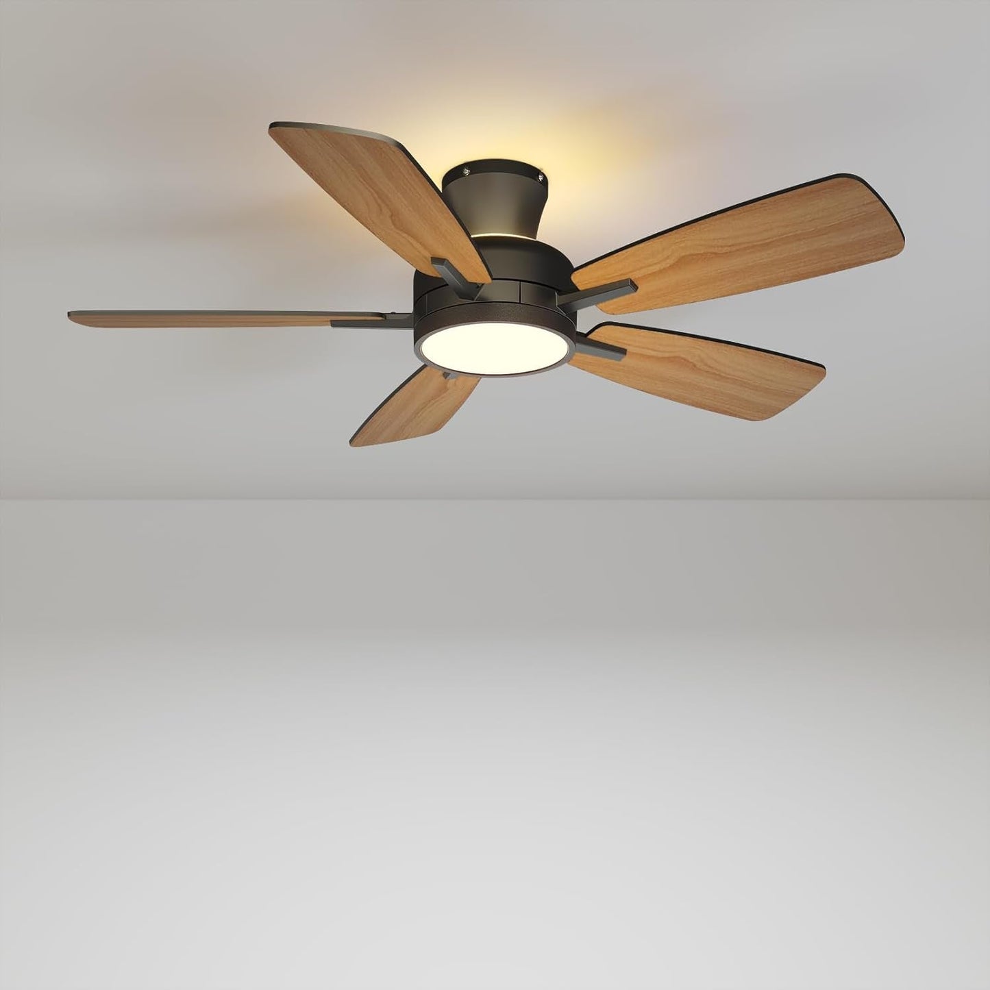 46 Inch Black Ceiling Fan With Remote Dimmable Light 3CCT