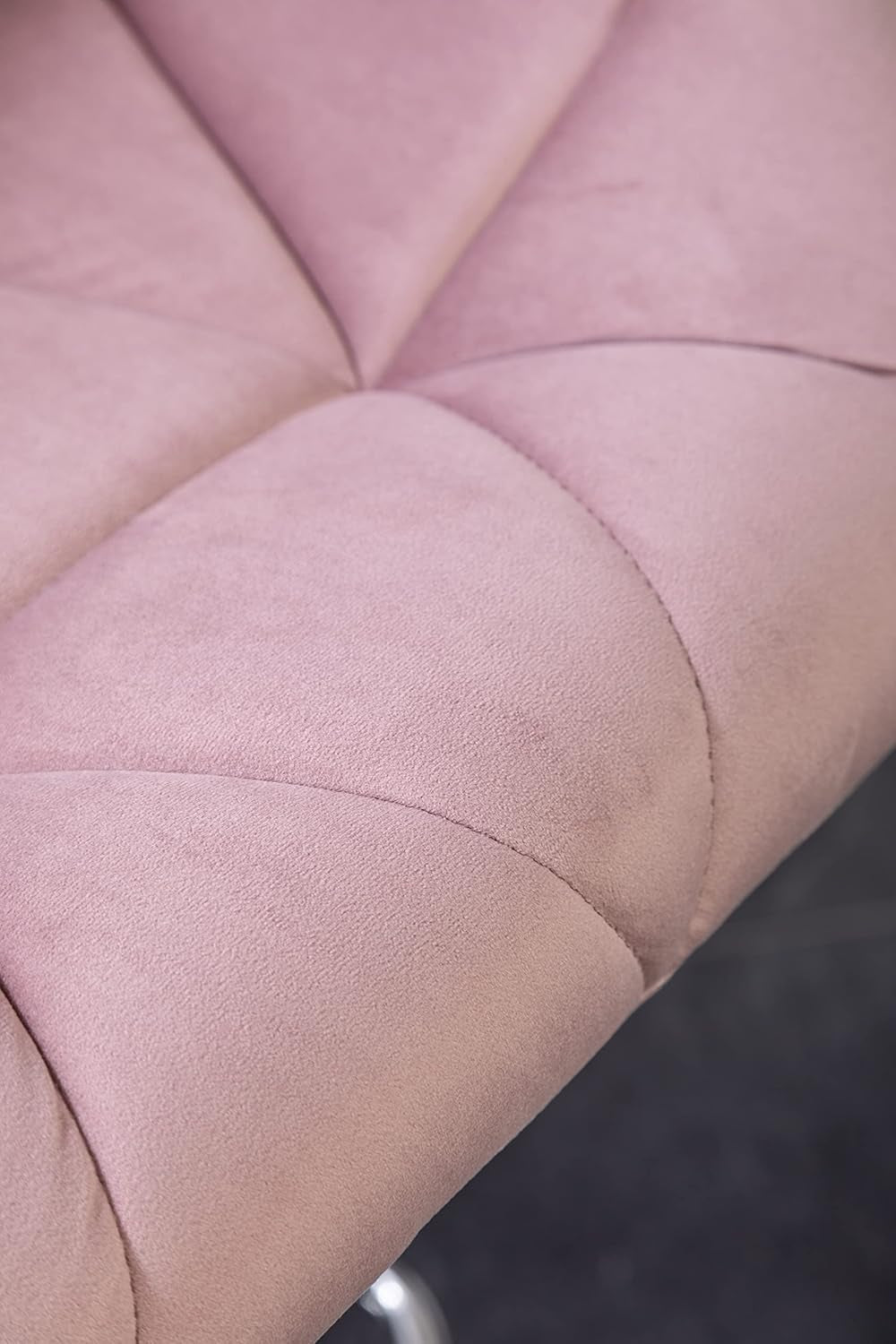 Breni Velvet Diamond Tufted Swivel Bar Stool Set Of 2 Mauve