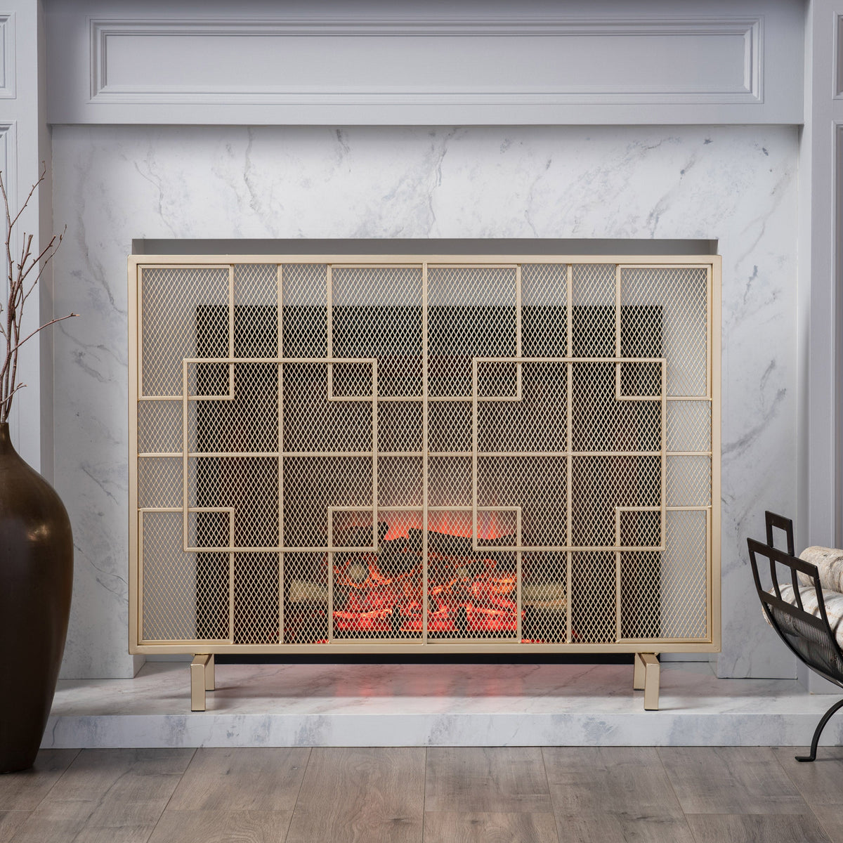 Dorothy Modern Iron Fire Screen