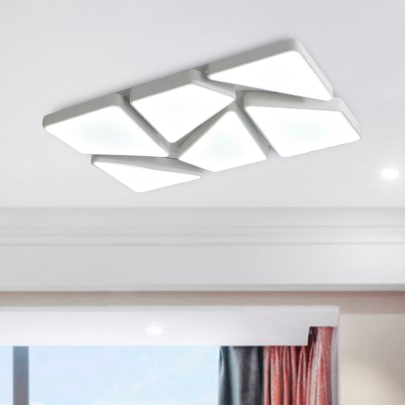 Modern LED Flush Mount: Square/Rectangular Options for Home or Office