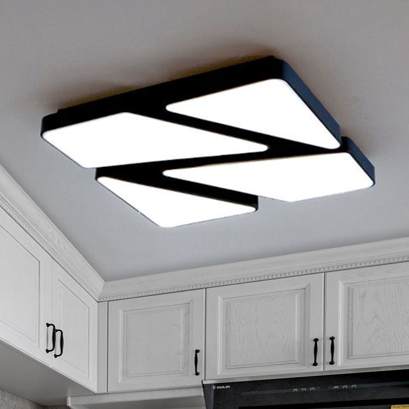 Modern LED Flush Mount: Square/Rectangular Options for Home or Office