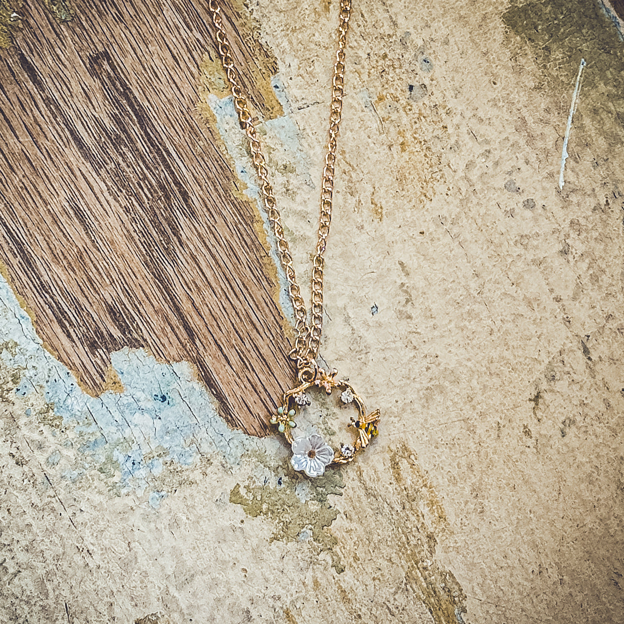 Gold Bumble Bee Necklace