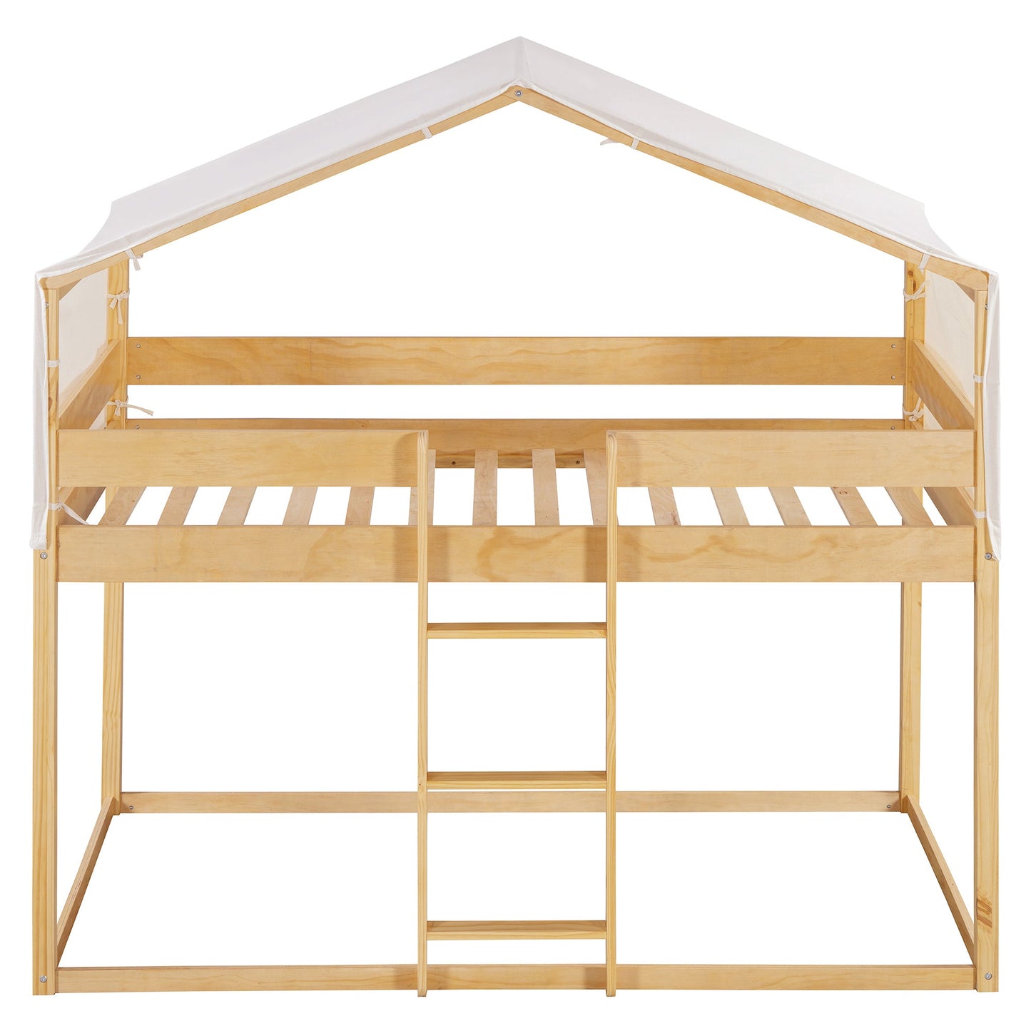 Twin Over Twin Wood Bunk Bed with Tent