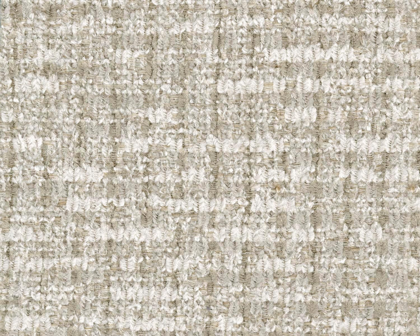 Beige Chenille Upholstered Ottoman With Cushioned Comfort