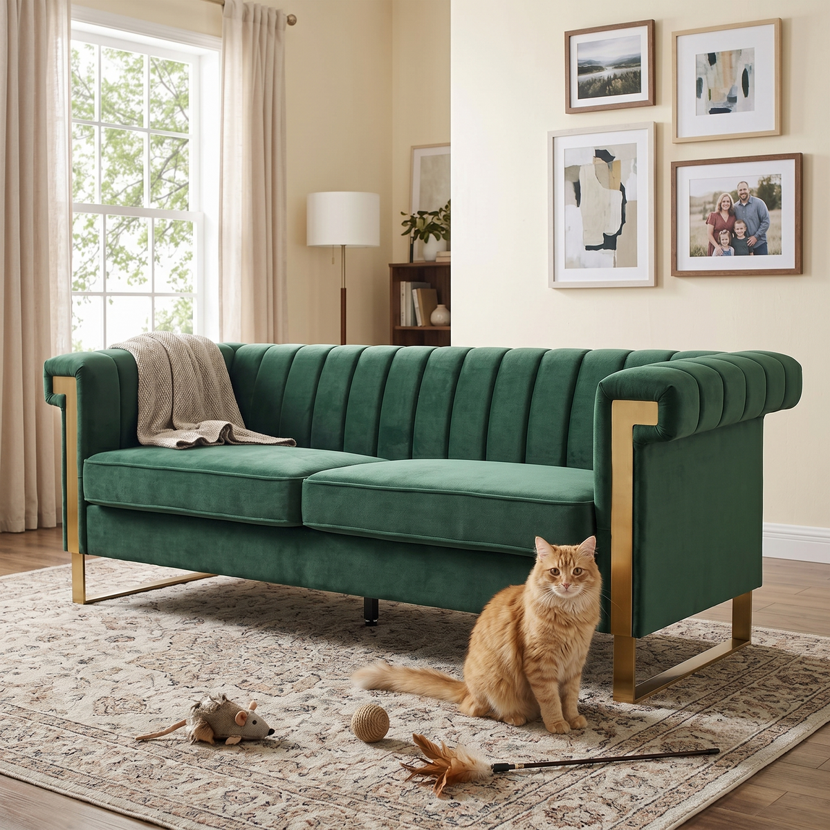 FX-P81B-RG Velvet Sofa