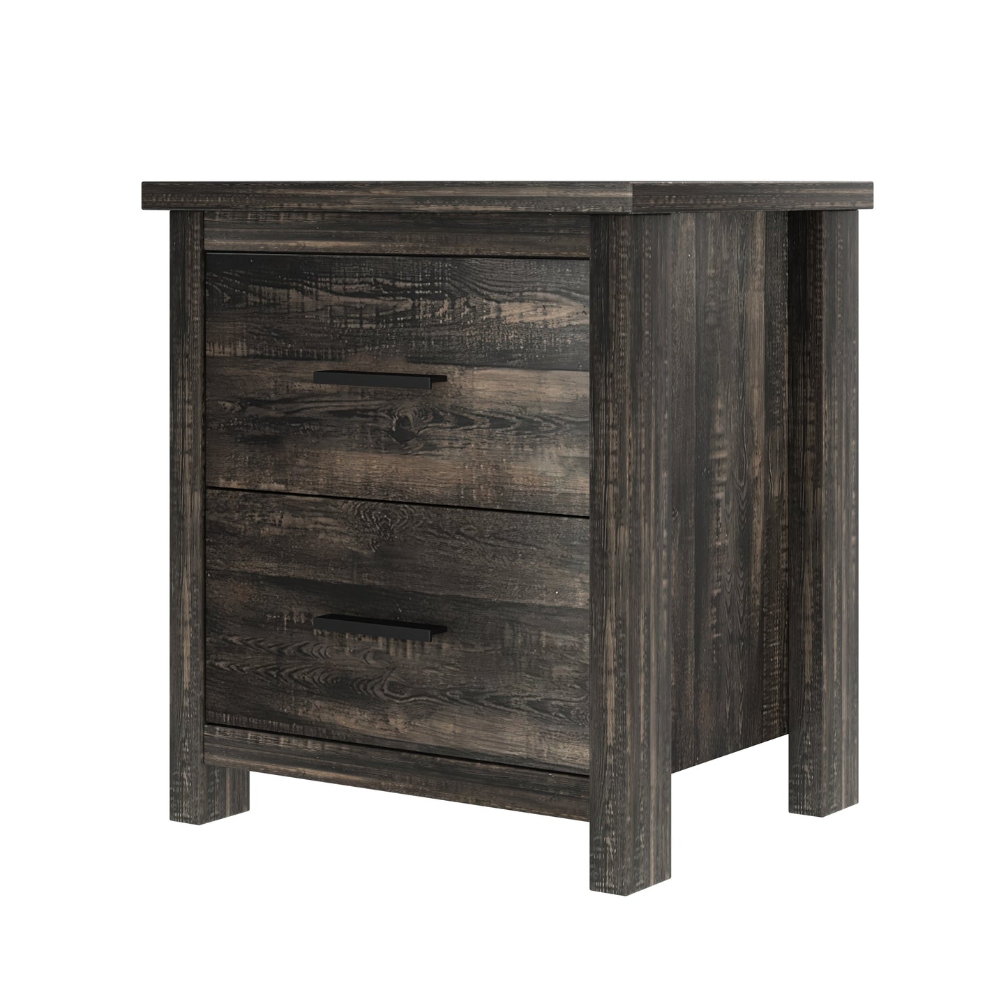 4PCS Bedroom Sets, Wooden Queen Size Bed Frame with Storage Headboard and Charging Station, 2 Nightstands with 2 Drawers, 1 Dresser with 5 Drawers, Antique Gray