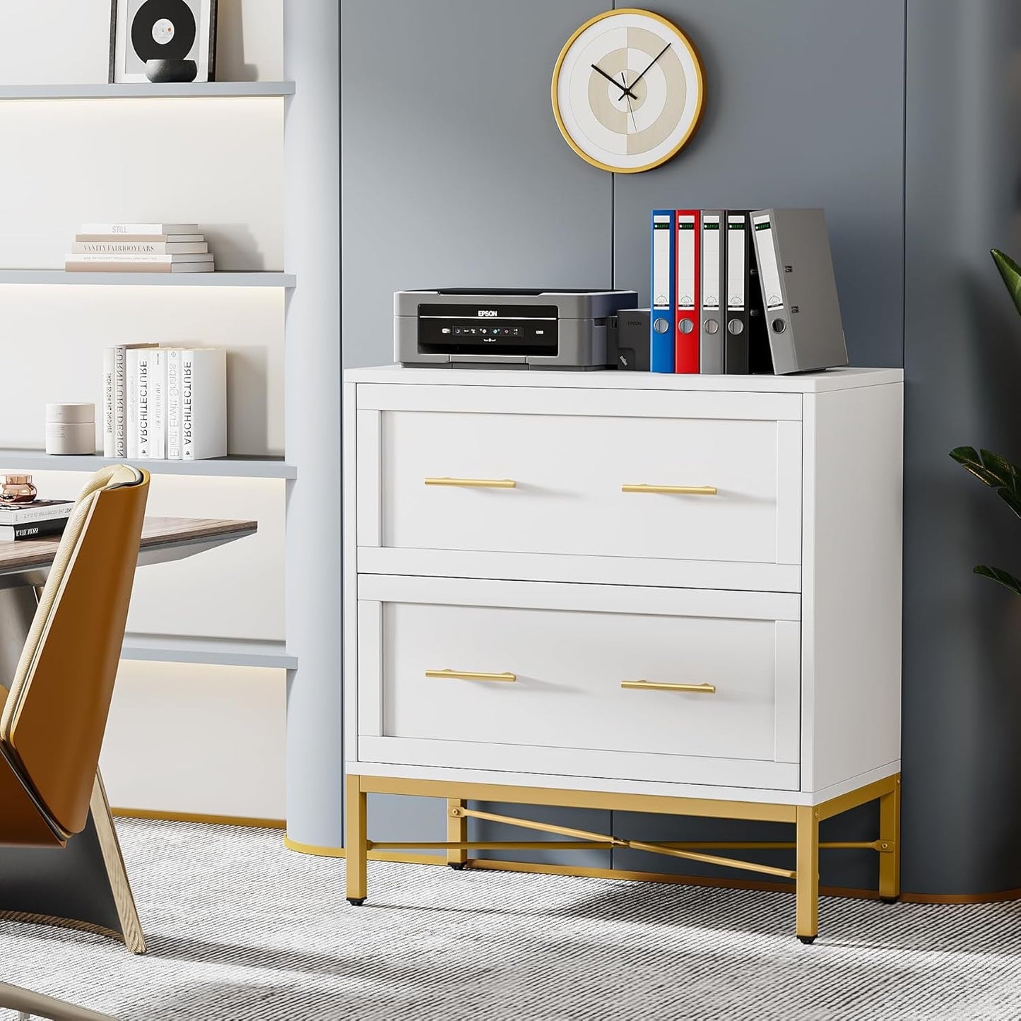 White 2-Drawer Lateral File Cabinet For Letter Legal A4