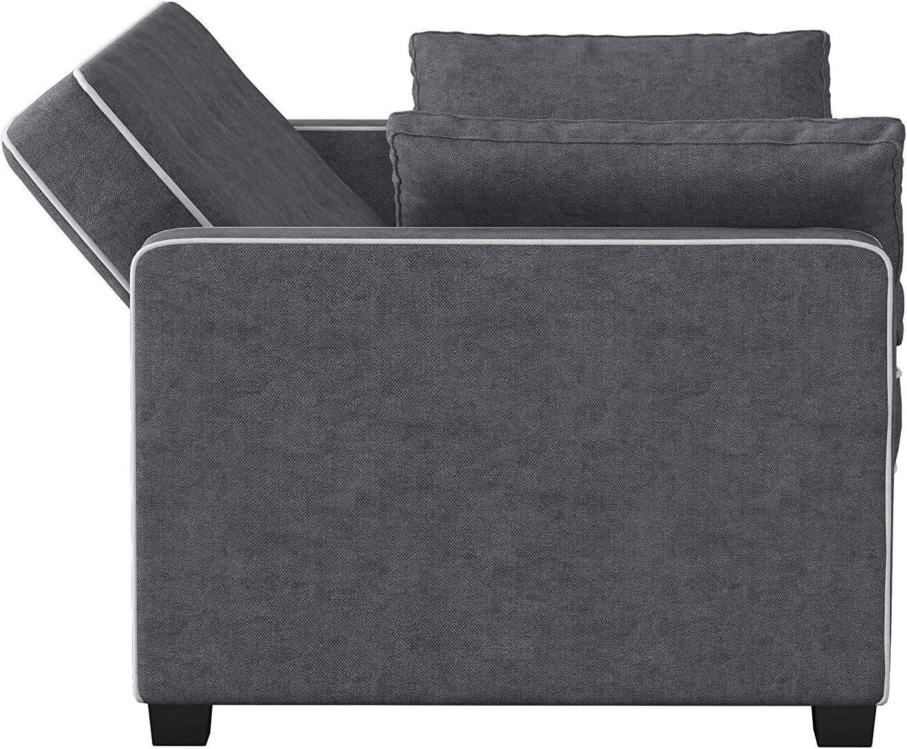 Ainsley Loveseat With Pull Out Sleeper Microfiber Charcoal