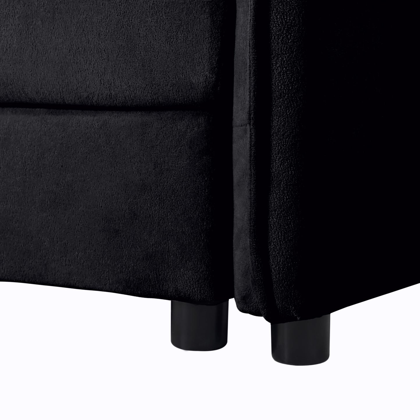 Modular Sectional Sofa, Oversized Deep Seat U Shaped Couch Set for Living Room, 4-Seater Comfy Cloud Couches with Two Movable Ottomans, DIY Combination, Chenille,Black