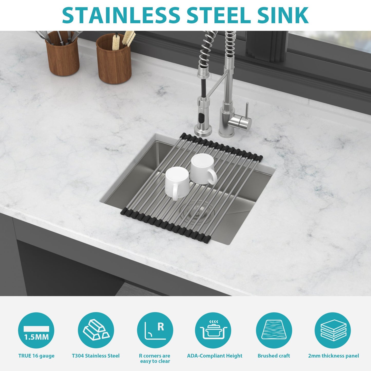 ADA-Compliant Kitchen Sink - 18 Inch Undermount