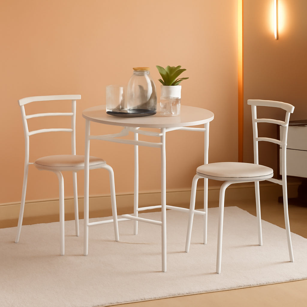 Small Minimalist Wooden Kitchen Table And Chair Set For Two
