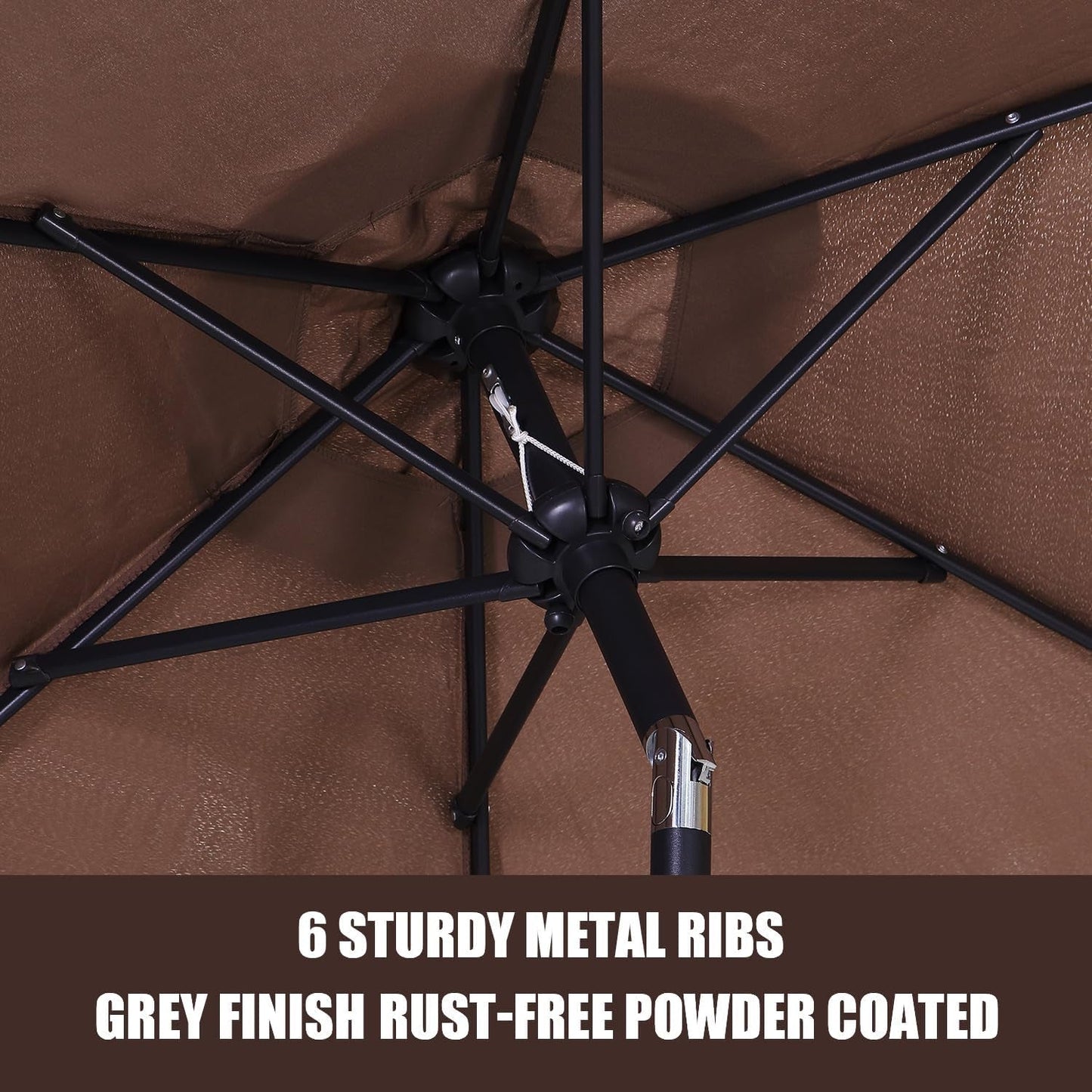 7.5 Foot Aluminum Patio Umbrella Tilt Crank Outdoor Shade