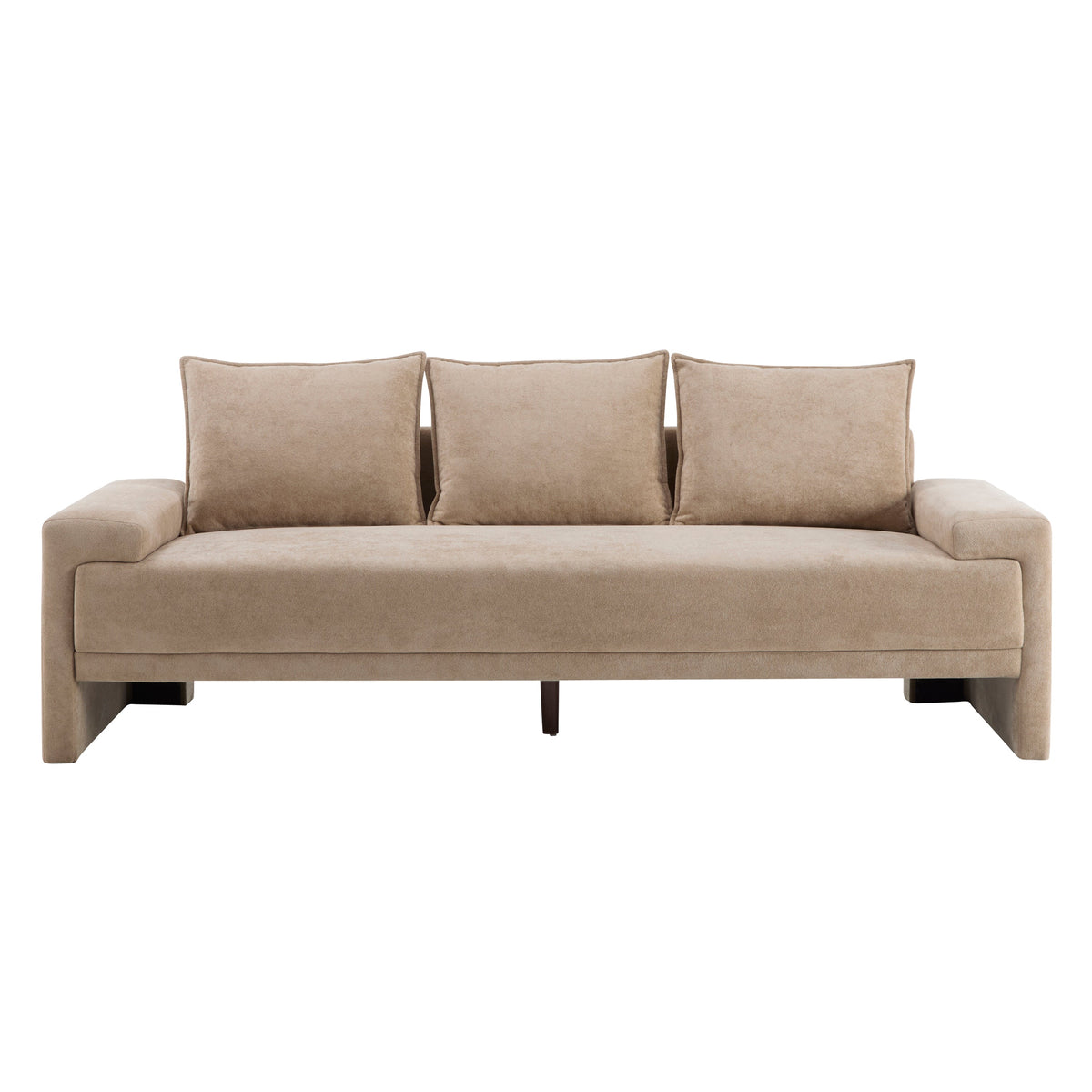 Algora 84.5 in. Modern Upholstered Velvet Sofa, Moss