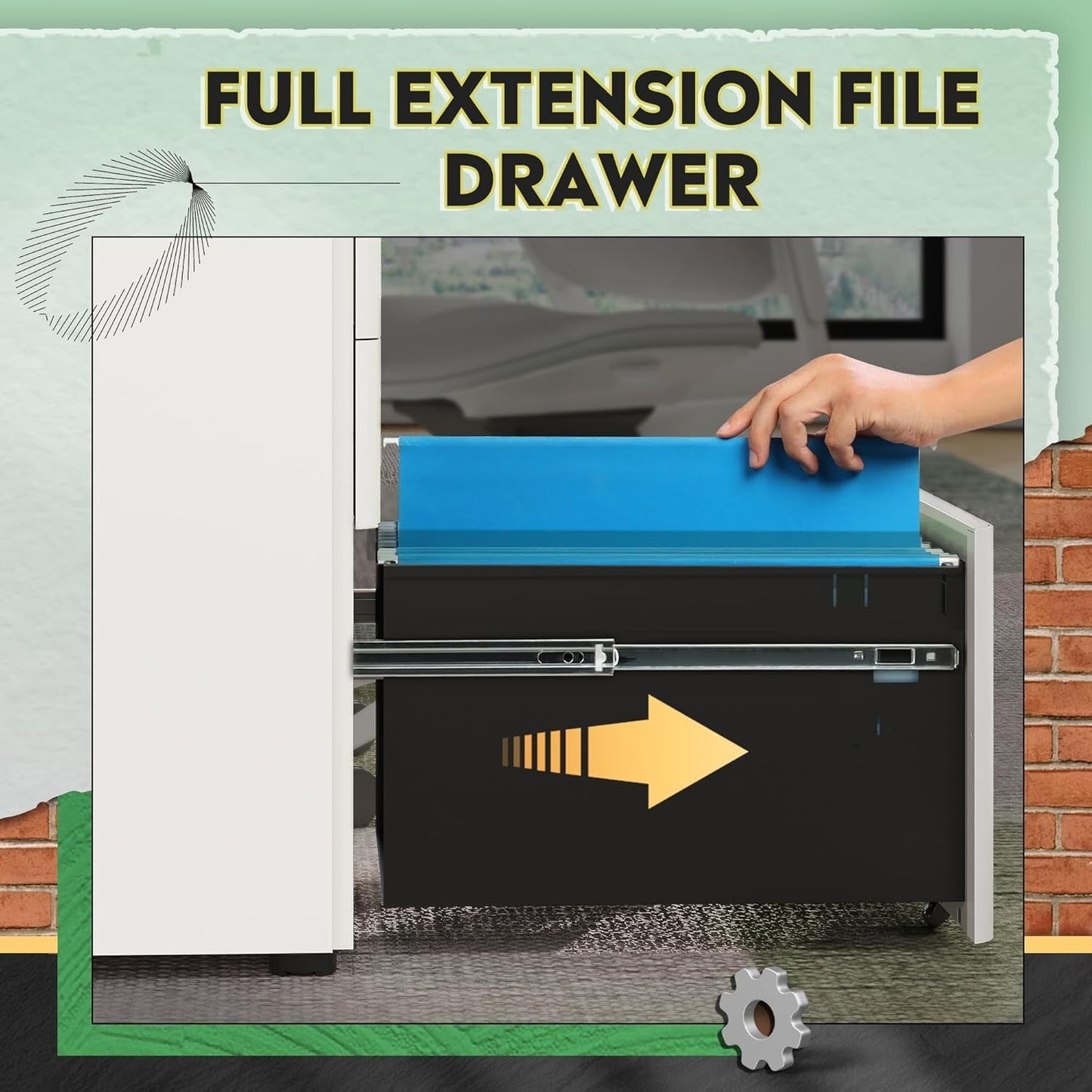 White 3 Drawer Slim File Cabinet For Office Lockable