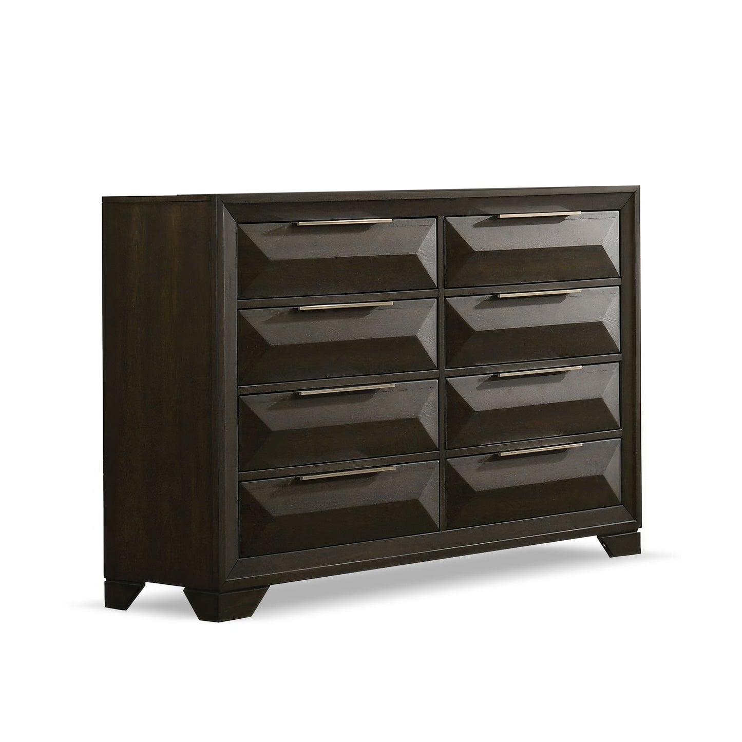 Transitional 1pc Dresser Only with Metal Handles and Beveled Bracket Feet