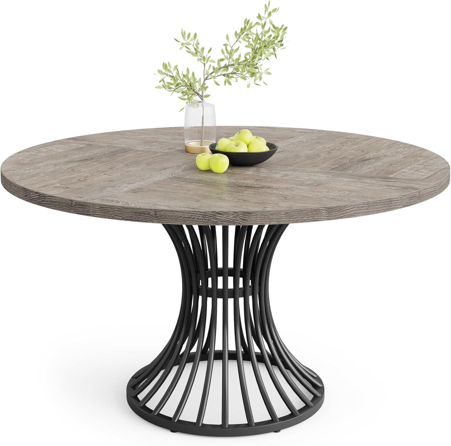47" Farmhouse Round Dining Table for 4-6