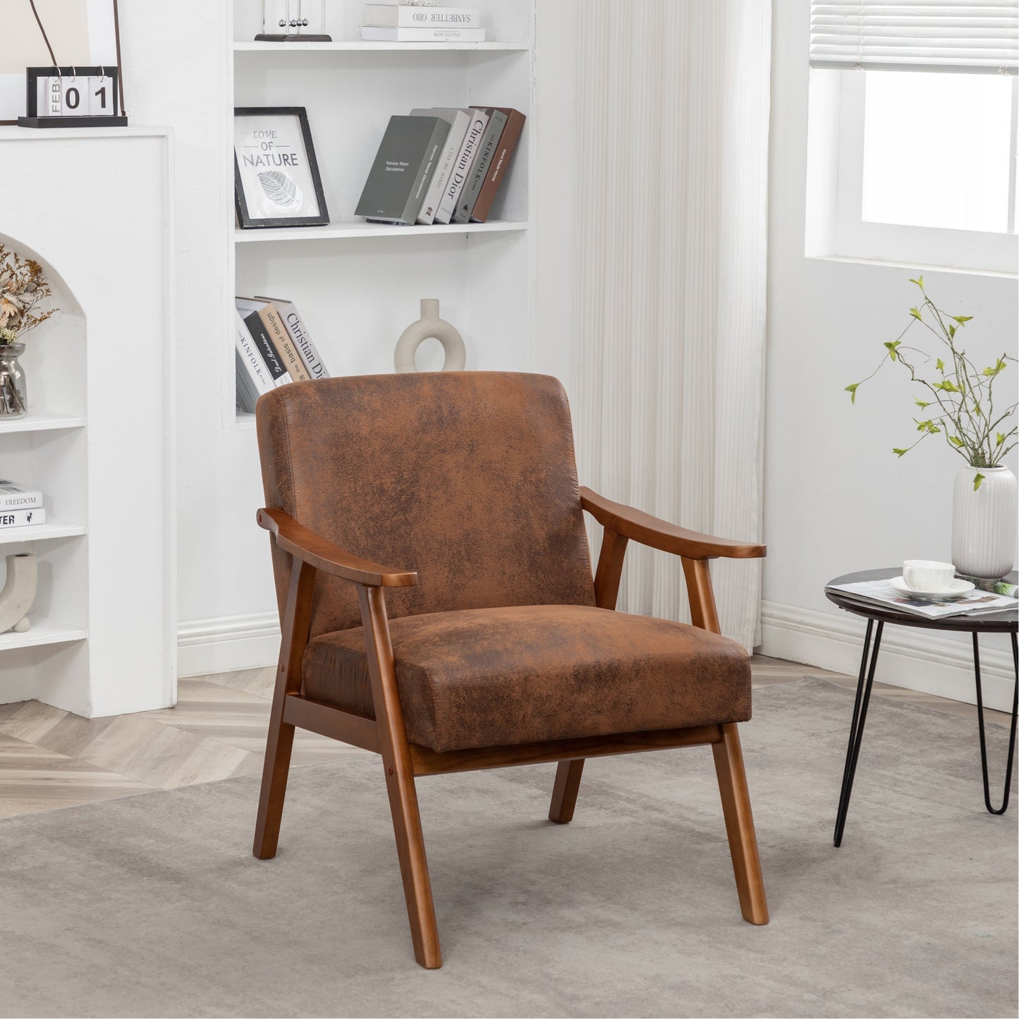 Accent Chair with Microfiber Upholstery