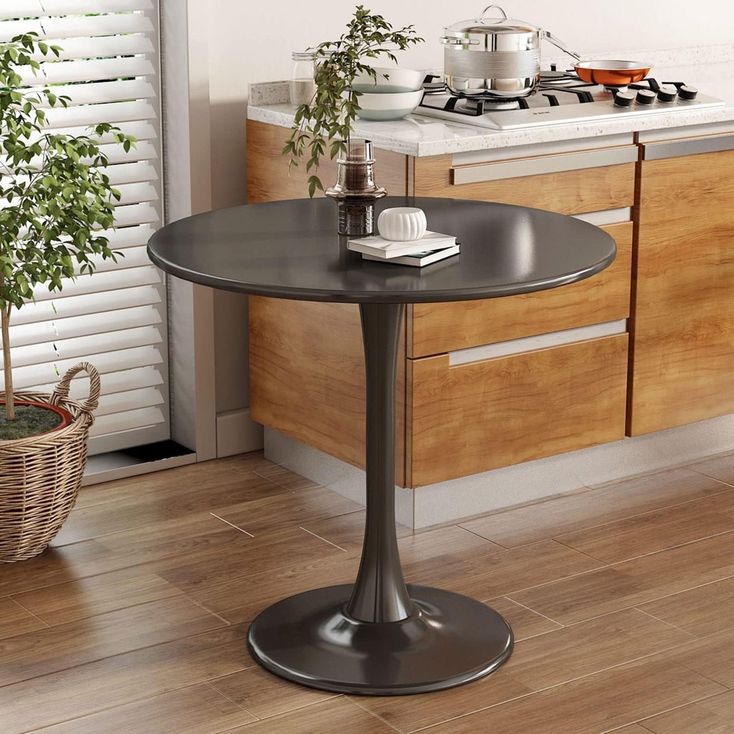 Black Round Modern Dining Table