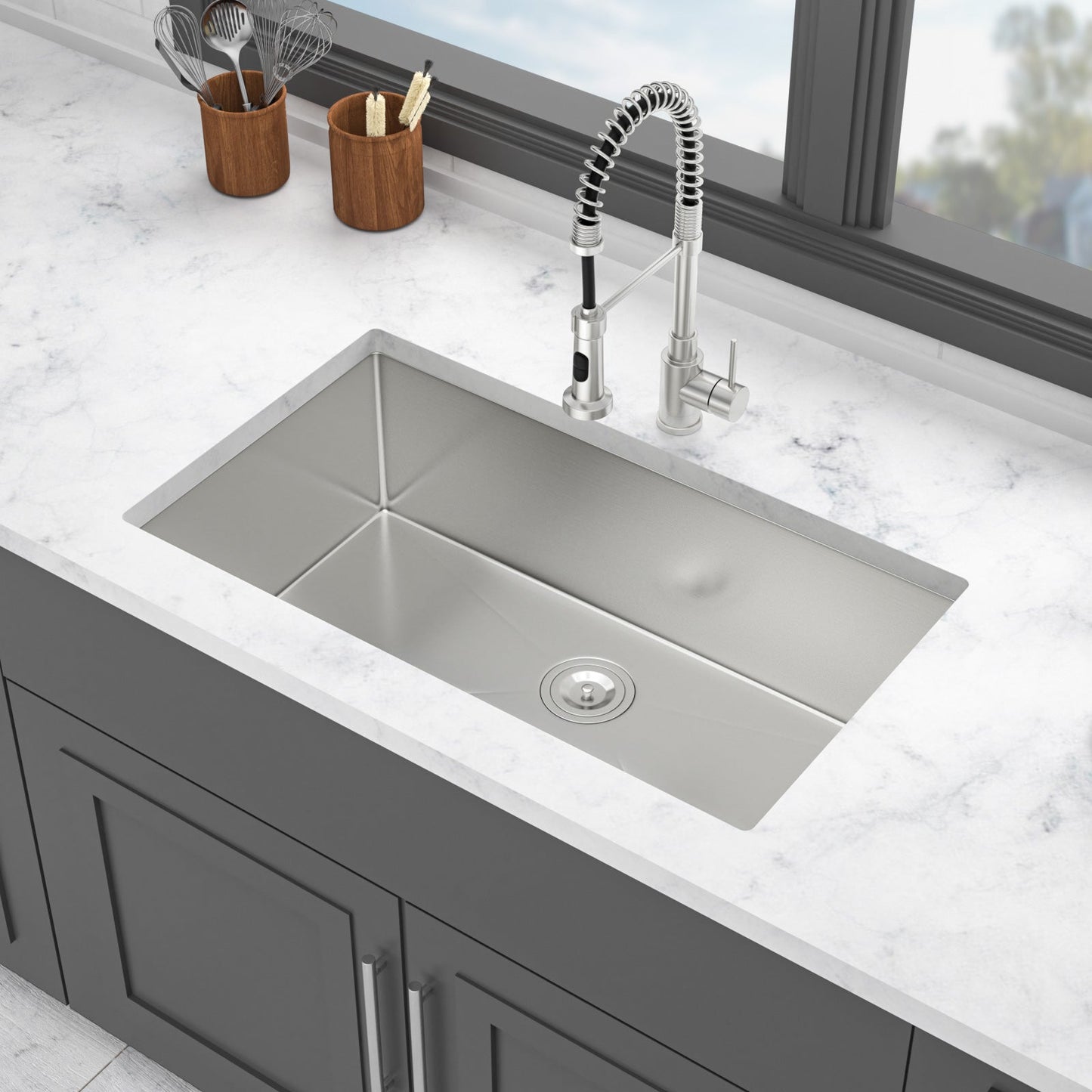 33 Inch Undermount Stainless Steel Kitchen Sink