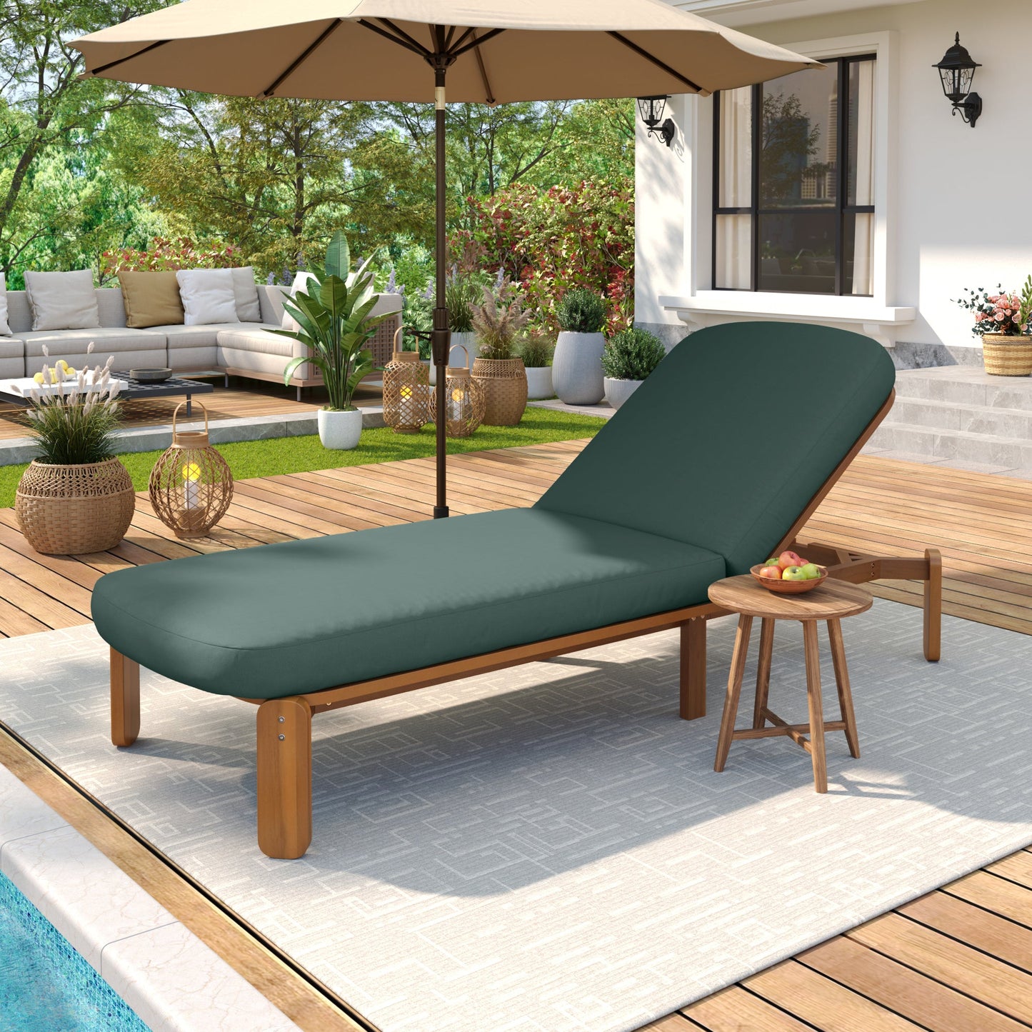 Outdoor Chaise Lounge Adjustable Patio Chaise