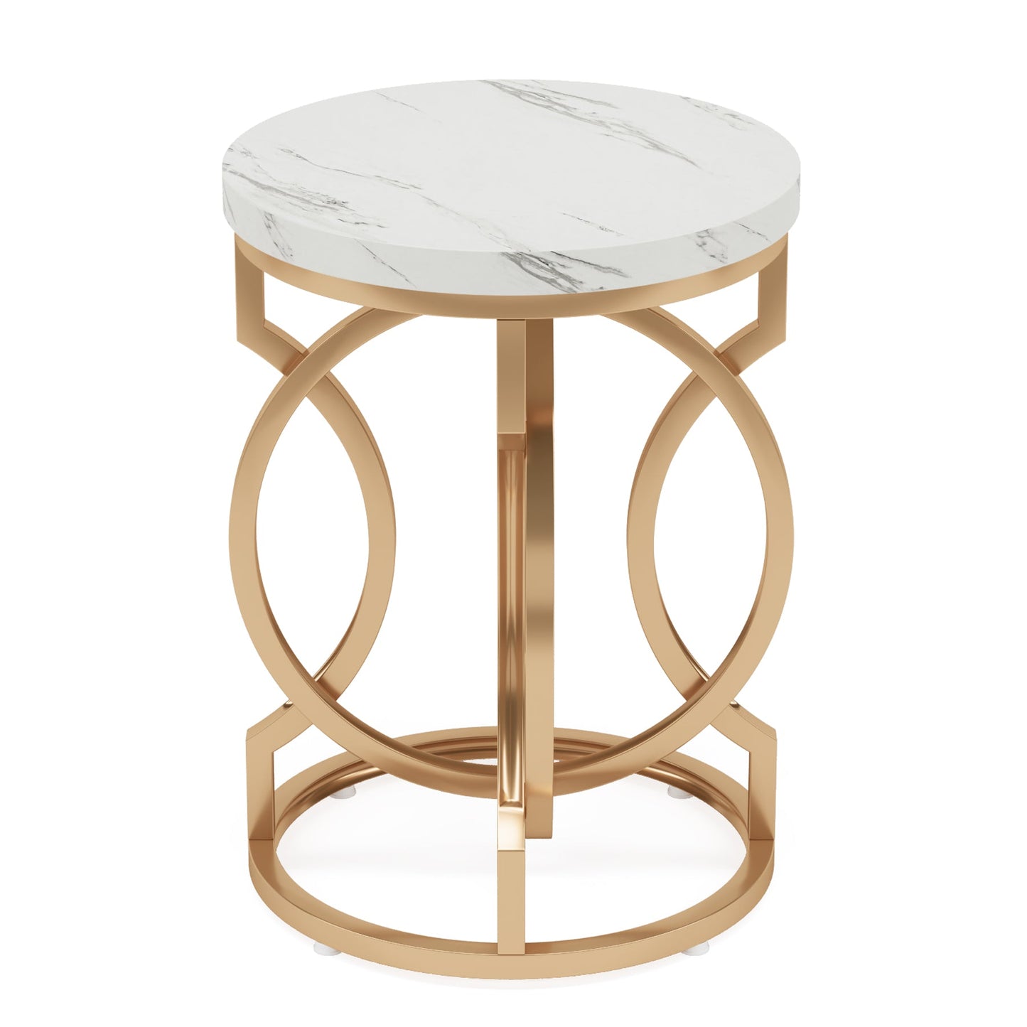 20” Round End Table with Faux Marble Top