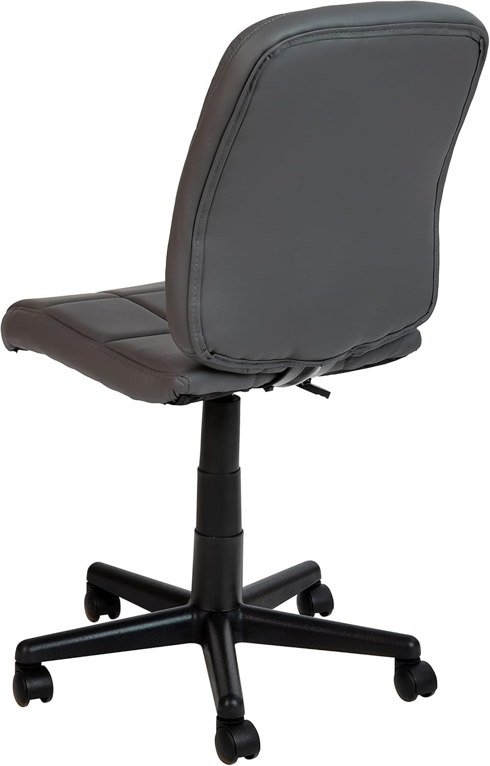 Clayton Mid Back Swivel Task Chair Gray Vinyl Upholstery