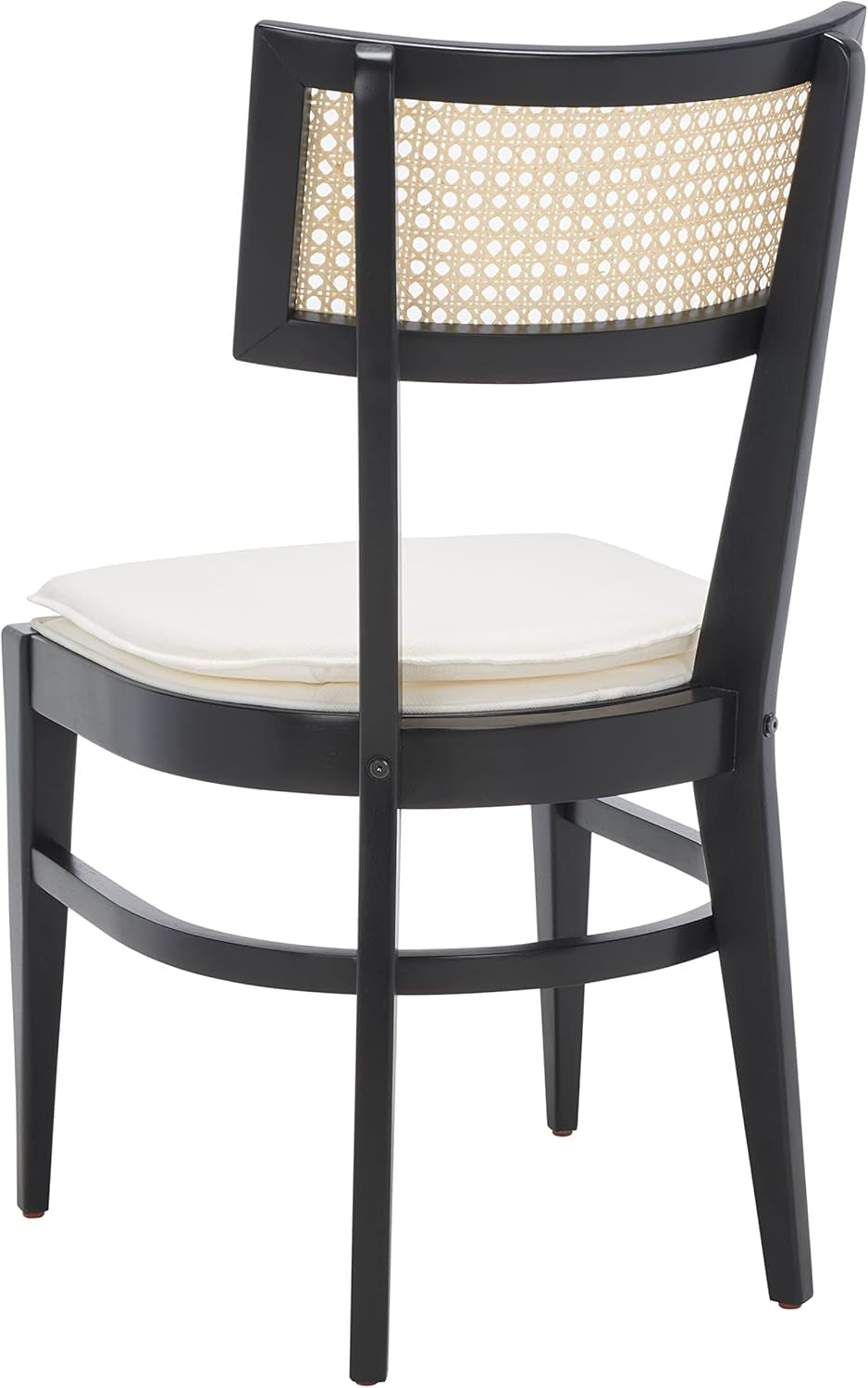 Galway Coastal Dining Chair Black Frame Cane Seat Cushion