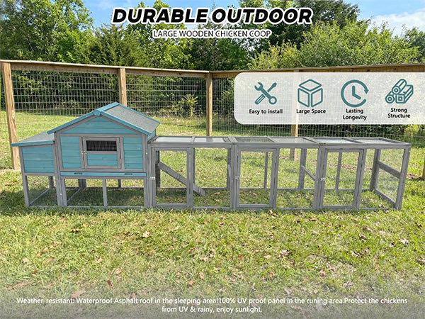 141" Large Wooden Chicken Coop