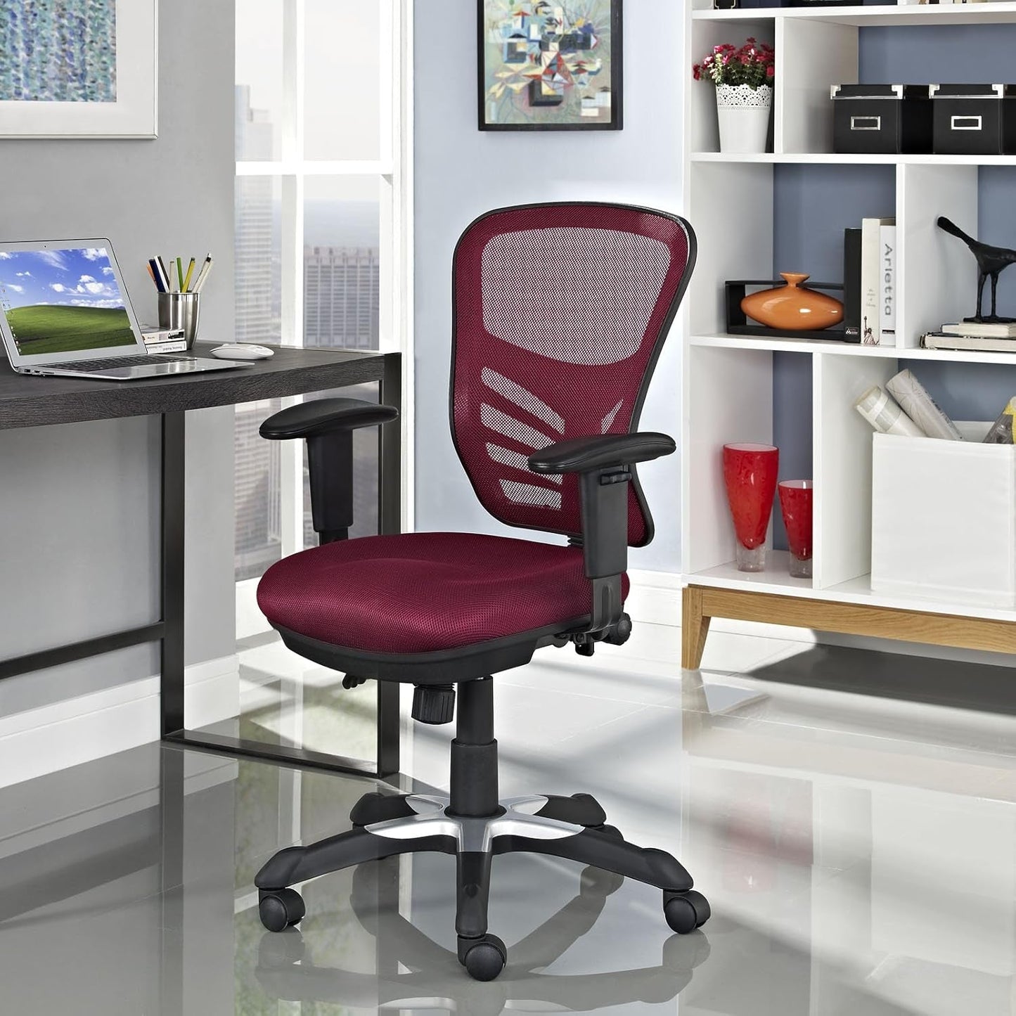 Articulate Ergonomic Red Mesh Office Chair with Adjustable Support