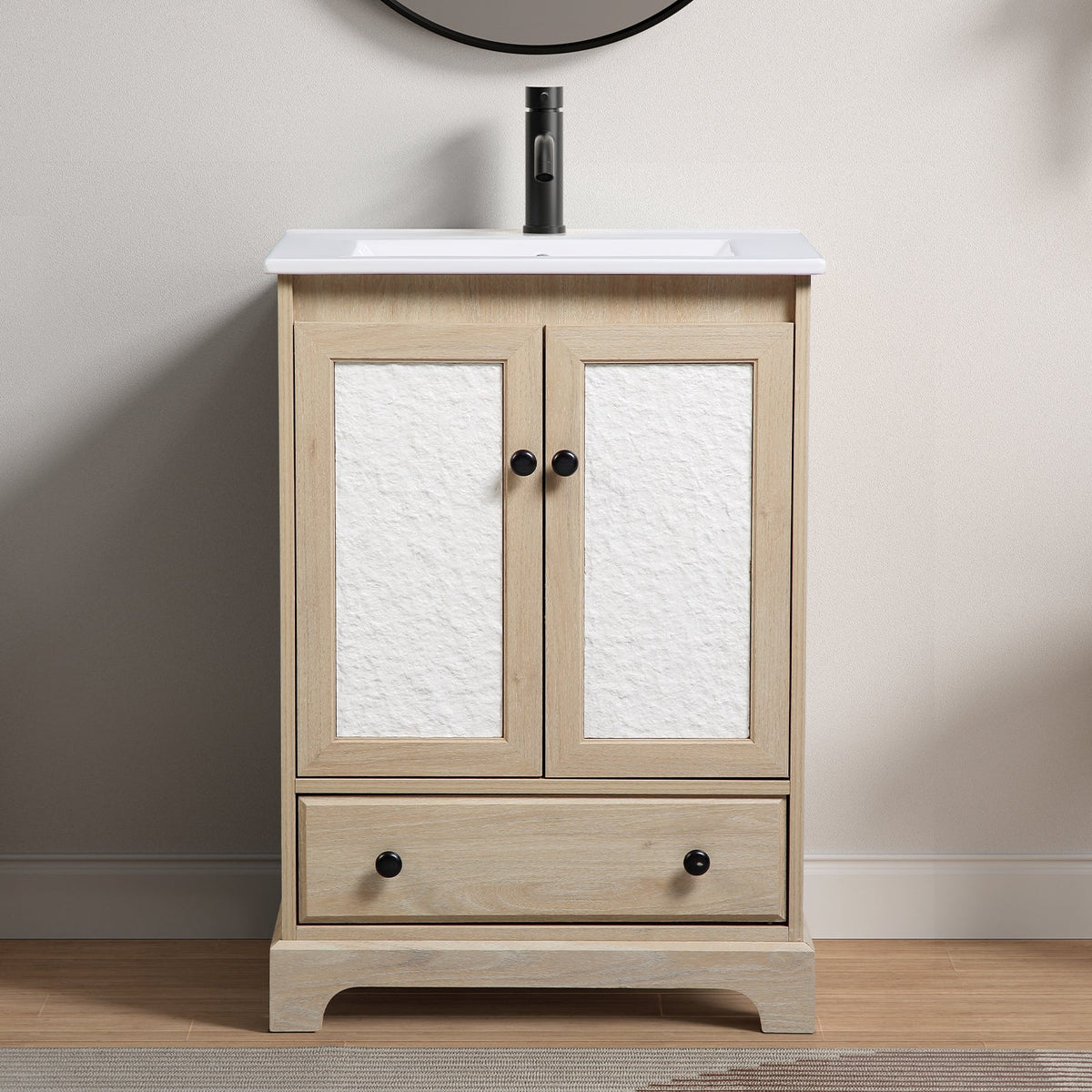 Modern Bathroom Vanity with Ceramic Basin and Drawer