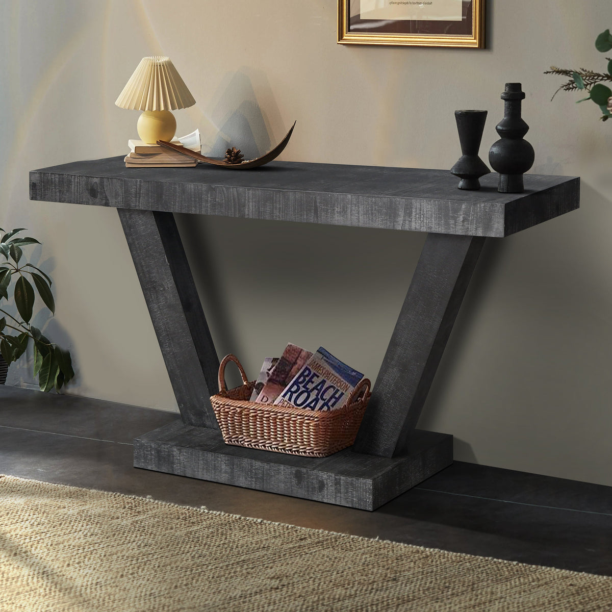 60 Inches Vintage Distressed Wood Entryway Bench with Storage
