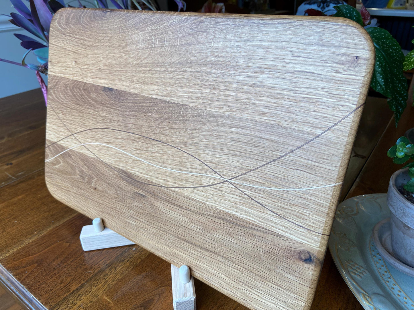White Oak Charcuterie Board - Exotic Wood Decorative Banding