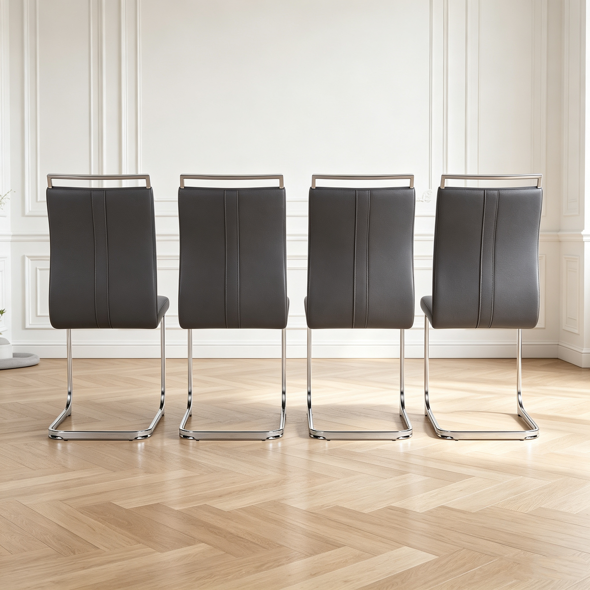 Modern PU Faux Leather Dining Chairs Set of 4