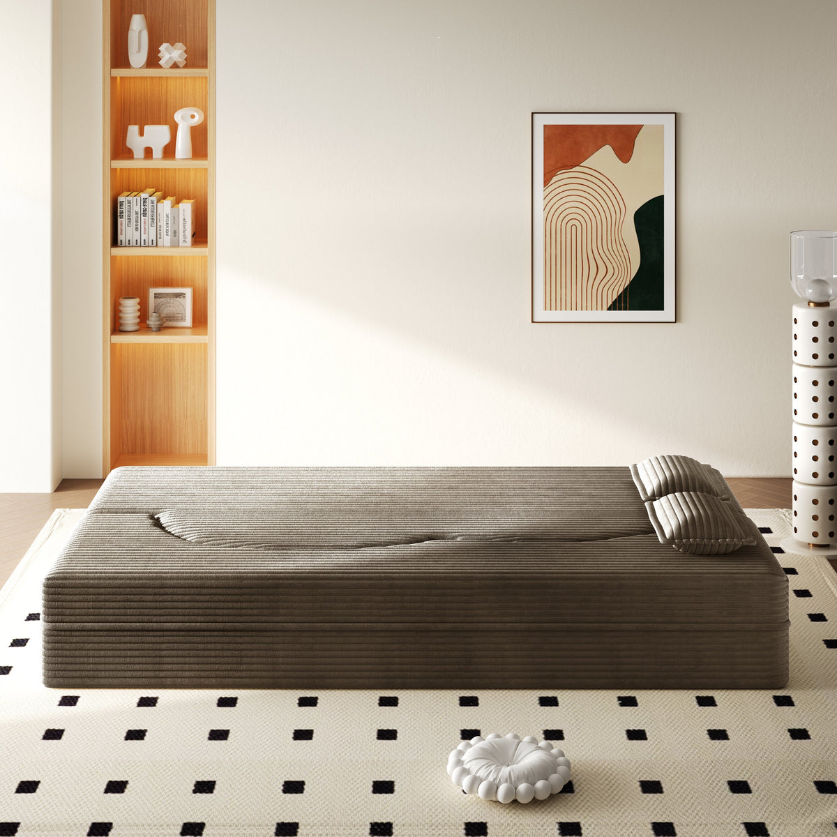 Modern Floor Sofa with Pillows
