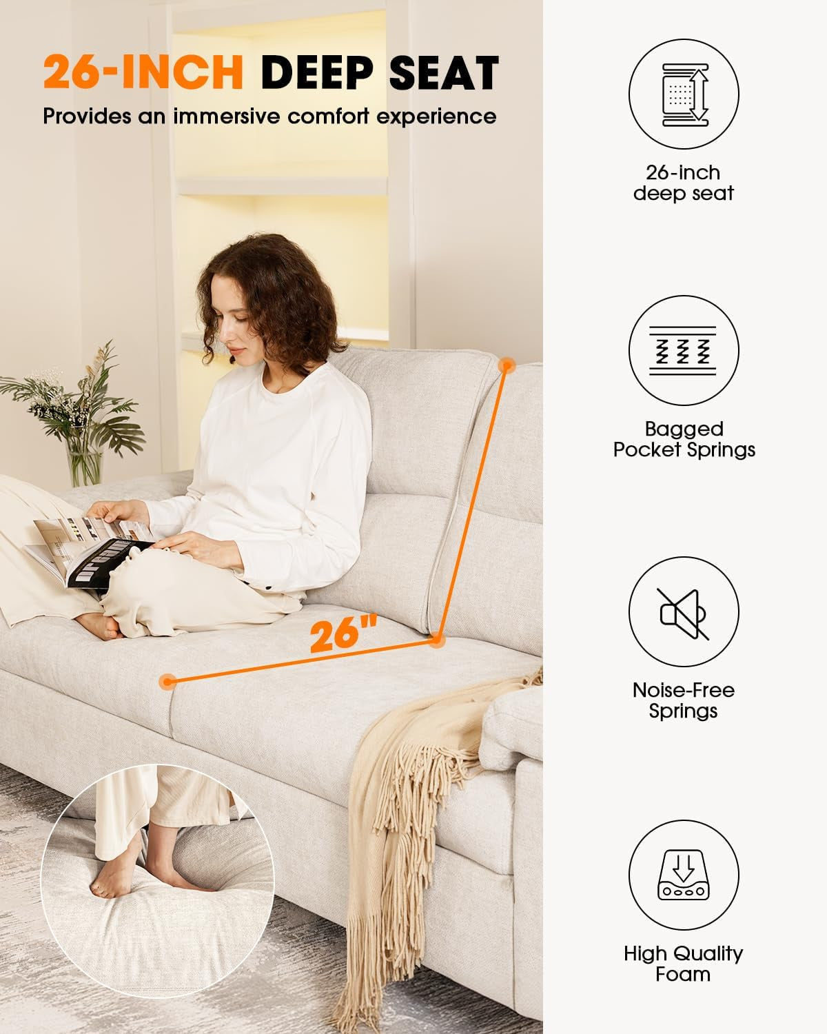 Light Gray Loveseat With Removable Cover And Armrests