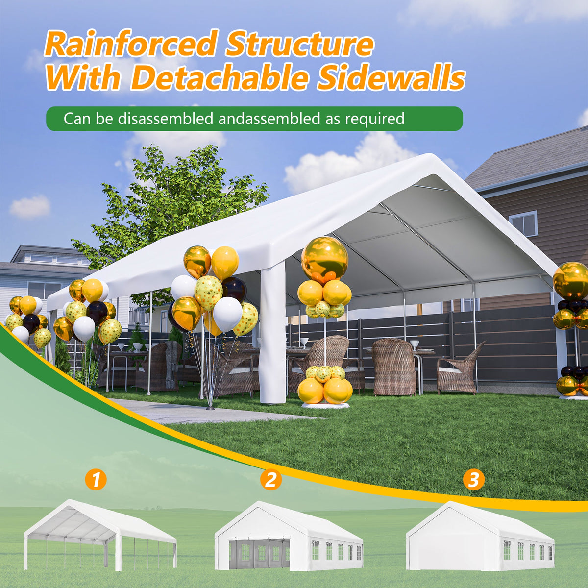20x32 FT Party Tent with Removable Sidewalls